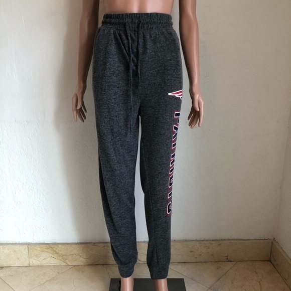 NFL Team Apparel Women’s Size L Grey Flannel Sweatpants New England Patriots - Picture 3 of 16